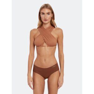 OW Intimates Jane Top sz M/8 Crossover Front/Back Tobacco Brown Everyday Wear